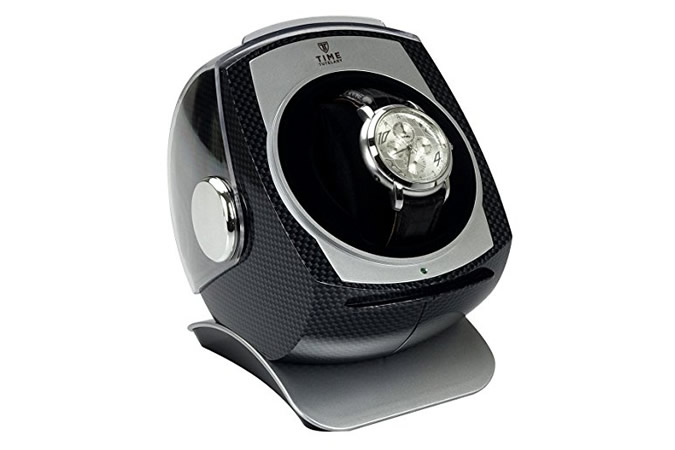 CARBON DOME Automatic Single Watch Winder with Clockwise or Anticlockwise Switch