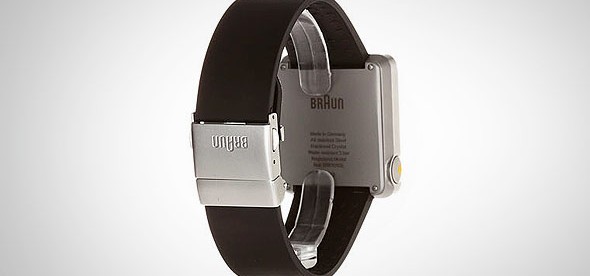 Braun BN10 digital watch with black plated stainless steel