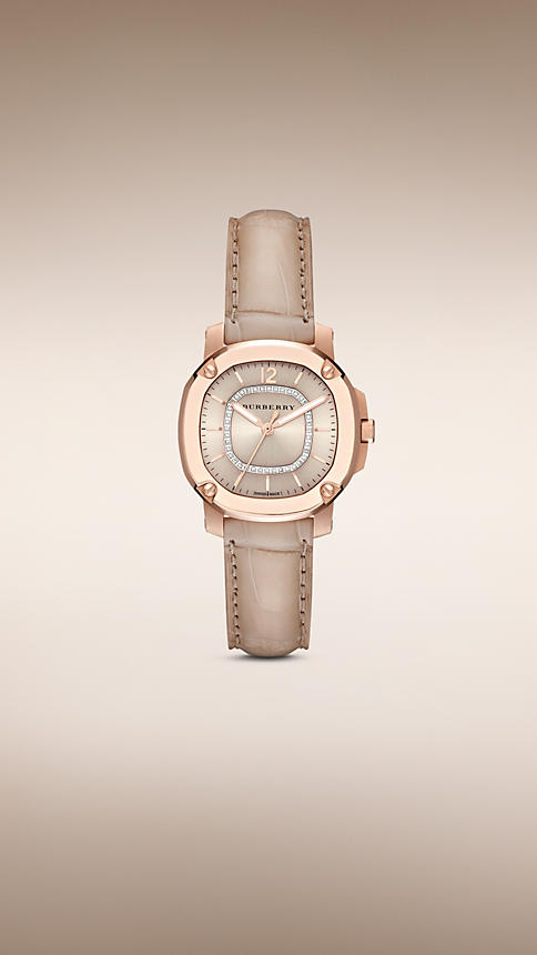 Burberry 18K Rose Gold stainless Steel Watch For Women