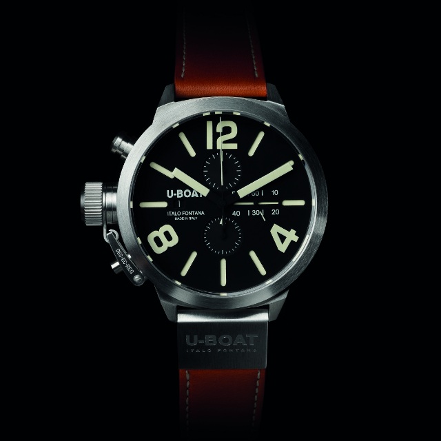 Front of U-Boat Classico black dial 45mm watch