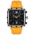 Front of Emporio Armani Men’s Chronograph Orange Rubber watch