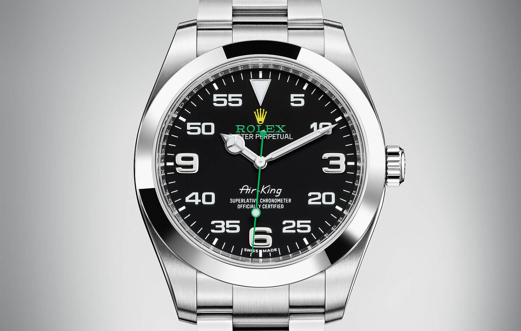 Front of Rolex Air King Ref. 116900.