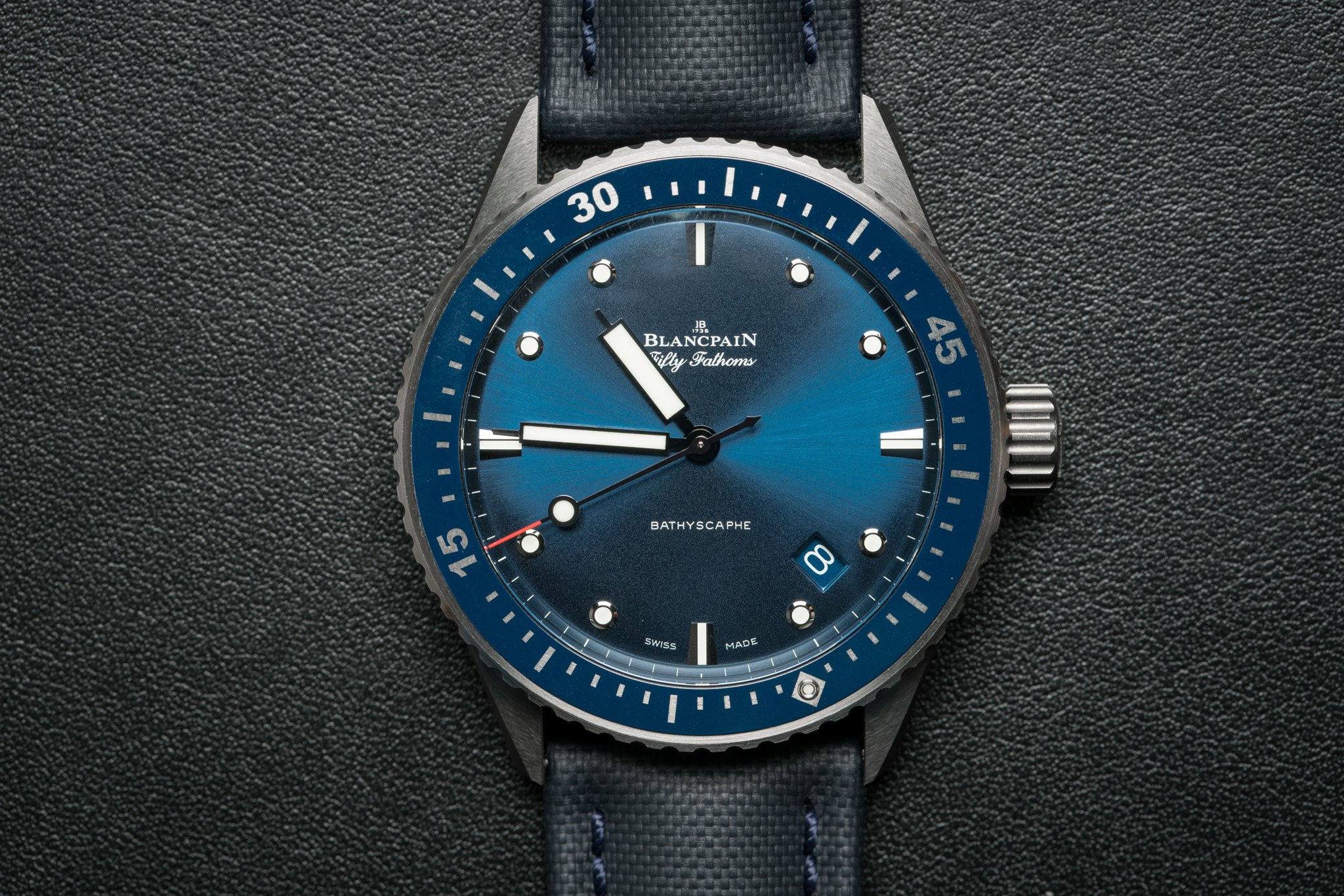 Front of Blancpain Fifty Fathoms Bathyscaphe
