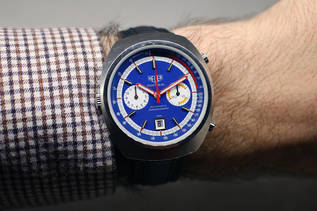 The Heuer Montreal on the wrist. 